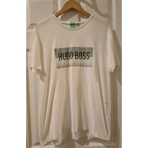 Hugo Boss Green Collection Graphic Regular Fit T-Shirt 100% Cotton Large White